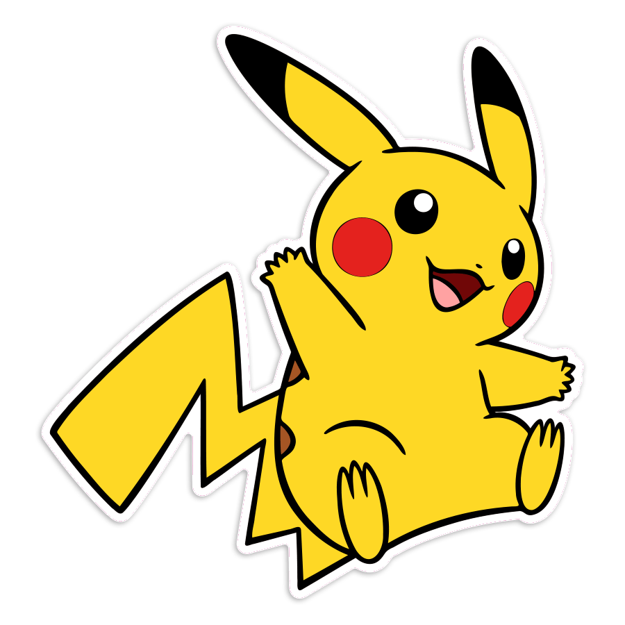 Adesivi per Auto e Moto: Pikachu corpo intero Pokémon