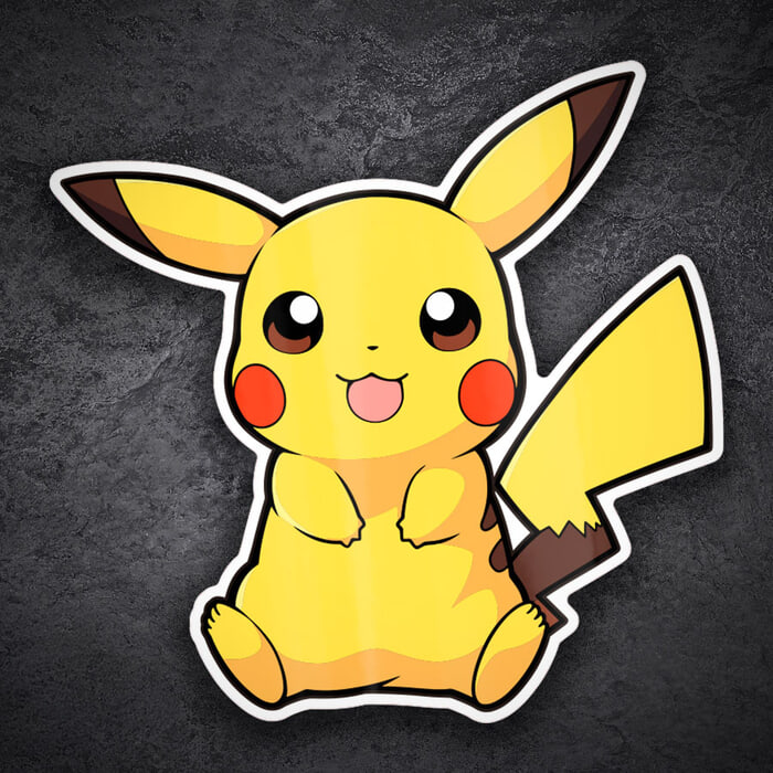 Adesivi per Auto e Moto: Pikachu seduto kawaii Pokémon