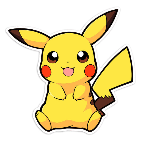 Adesivi per Auto e Moto: Pikachu seduto kawaii Pokémon