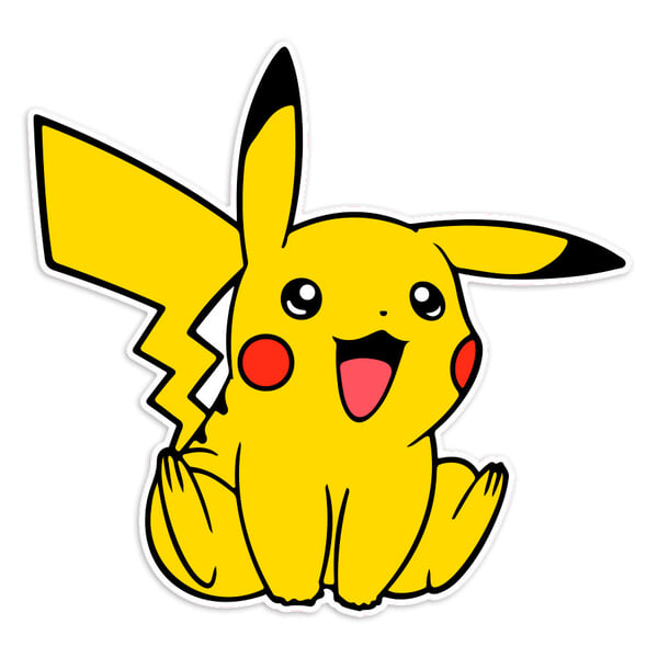 Adesivi per Auto e Moto: Pikachu seduto felice Pokémon