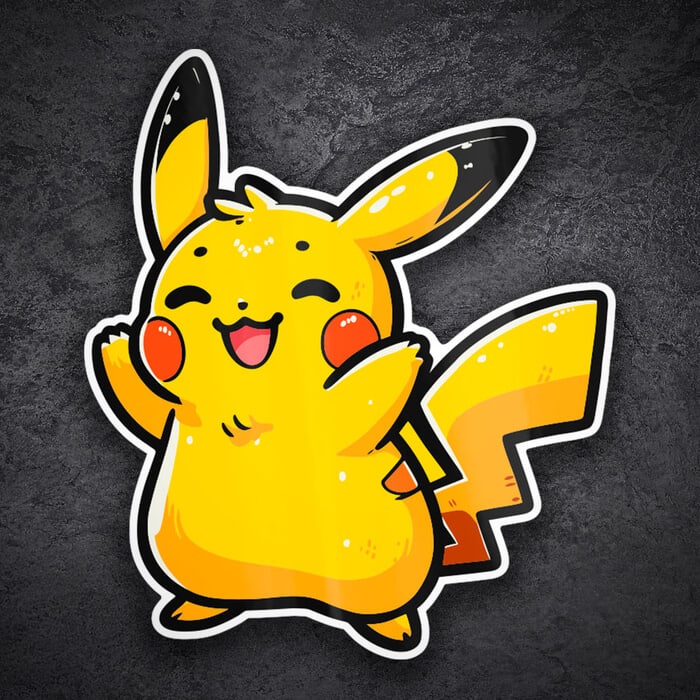 Adesivi per Auto e Moto: Pikachu chibi felice Pokémon