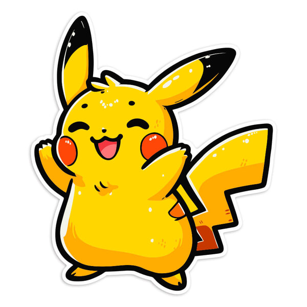 Adesivi per Auto e Moto: Pikachu chibi felice Pokémon