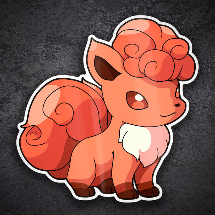 Adesivi per Auto e Moto: Vulpix fuoco elegante Pokémon