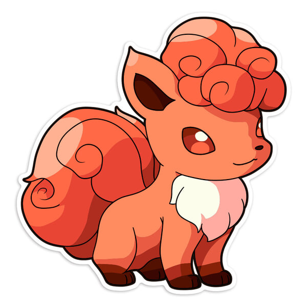 Adesivi per Auto e Moto: Vulpix fuoco elegante Pokémon