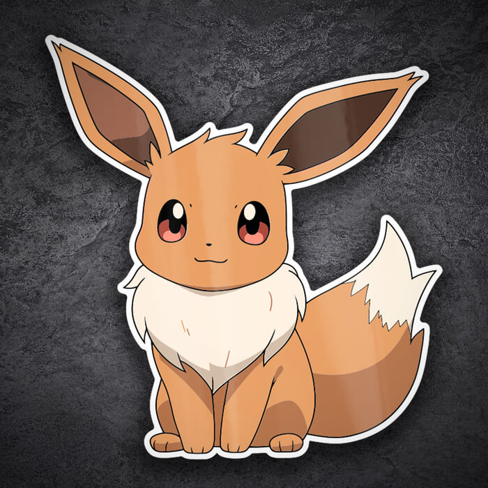 Adesivi per Auto e Moto: Eevee seduto carino Pokémon