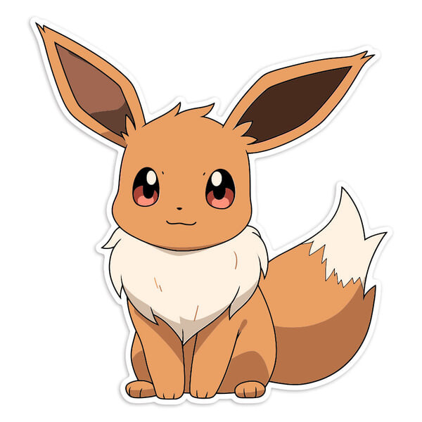 Adesivi per Auto e Moto: Eevee seduto carino Pokémon