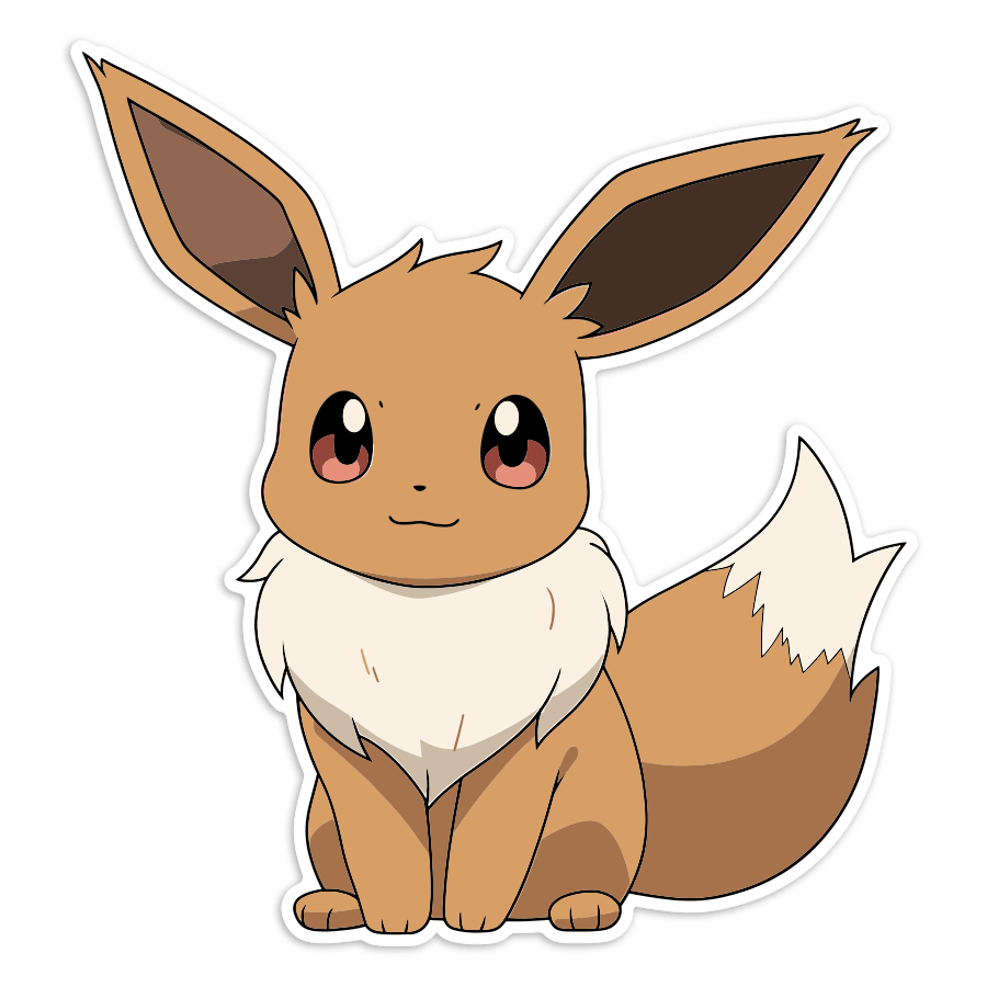 Adesivi per Auto e Moto: Eevee seduto carino Pokémon