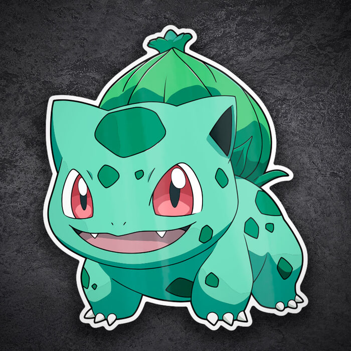 Adesivi per Auto e Moto: Bulbasaur pronto alla lotta Pokémon