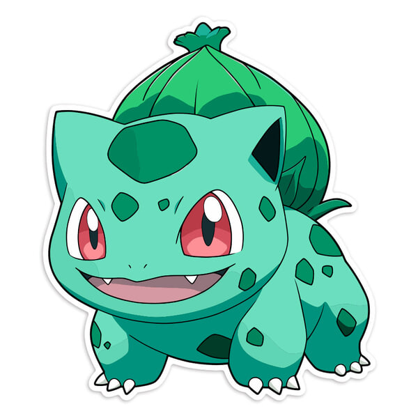 Adesivi per Auto e Moto: Bulbasaur pronto alla lotta Pokémon