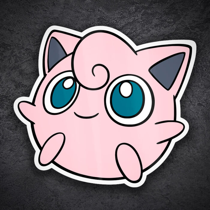 Adesivi per Auto e Moto: Jigglypuff faccia adorabile Pokémon