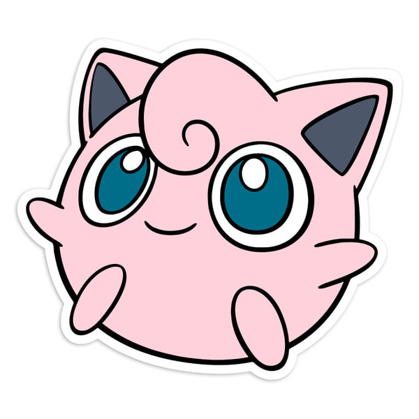Adesivi per Auto e Moto: Jigglypuff faccia adorabile Pokémon