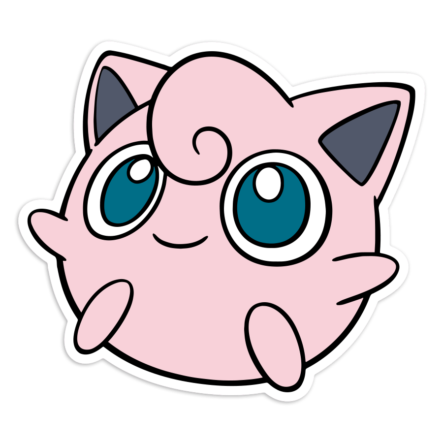 Adesivi per Auto e Moto: Jigglypuff faccia adorabile Pokémon