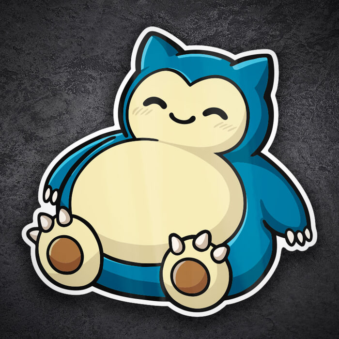 Adesivi per Auto e Moto: Snorlax chibi assonnato Pokémon