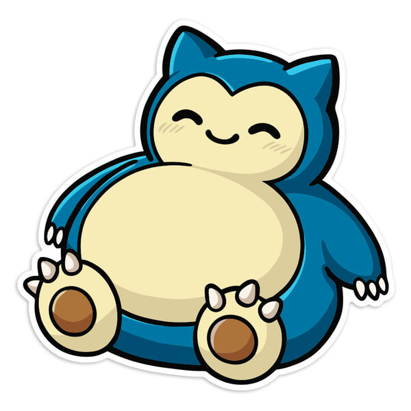 Adesivi per Auto e Moto: Snorlax chibi assonnato Pokémon