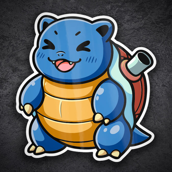 Adesivi per Auto e Moto: Blastoise chibi felice Pokémon