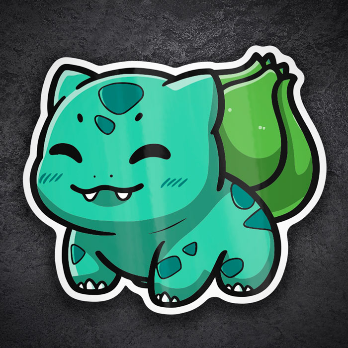 Adesivi per Auto e Moto: Bulbasaur Pokémon Chibi