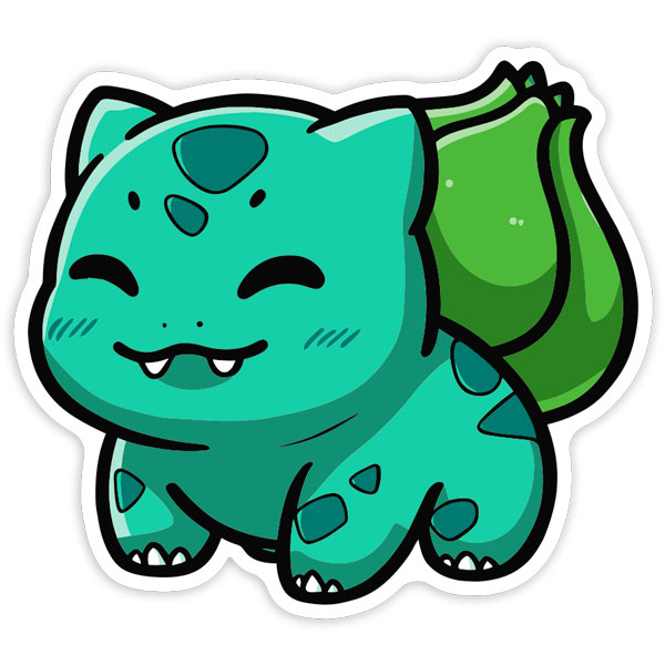 Adesivi per Auto e Moto: Bulbasaur Pokémon Chibi