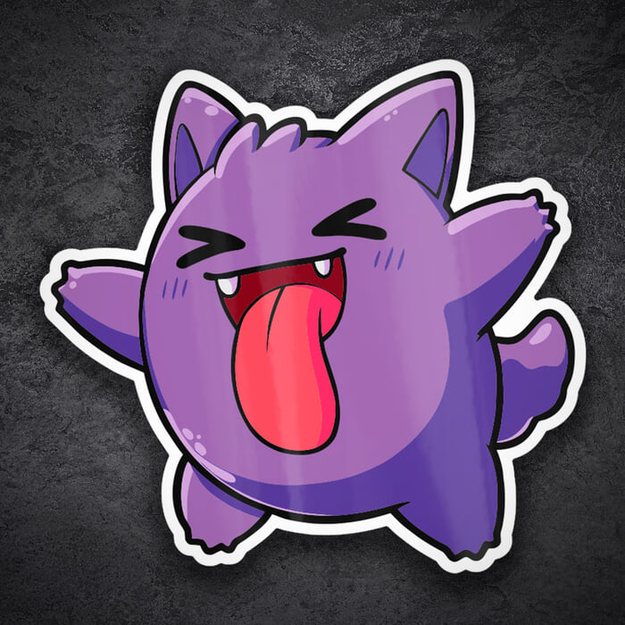 Adesivi per Auto e Moto: Gengar Pokémon Chibi