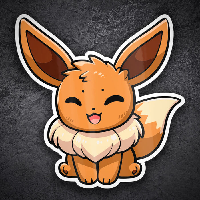 Adesivi per Auto e Moto: Eevee Pokémon Chibi