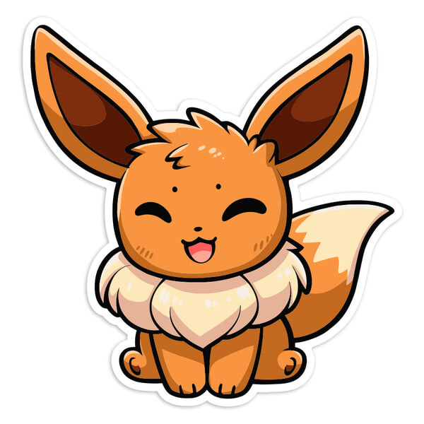 Adesivi per Auto e Moto: Eevee Pokémon Chibi