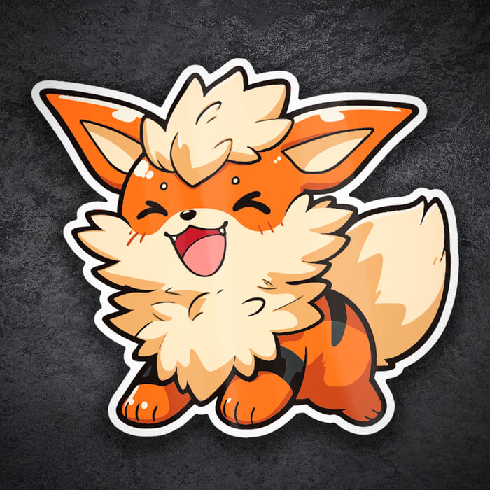 Adesivi per Auto e Moto: Arcanine Pokémon Chibi