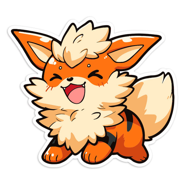Adesivi per Auto e Moto: Arcanine Pokémon Chibi