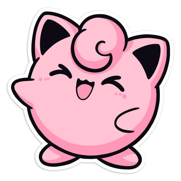 Adesivi per Auto e Moto: Jigglypuff Pokémon Chibi