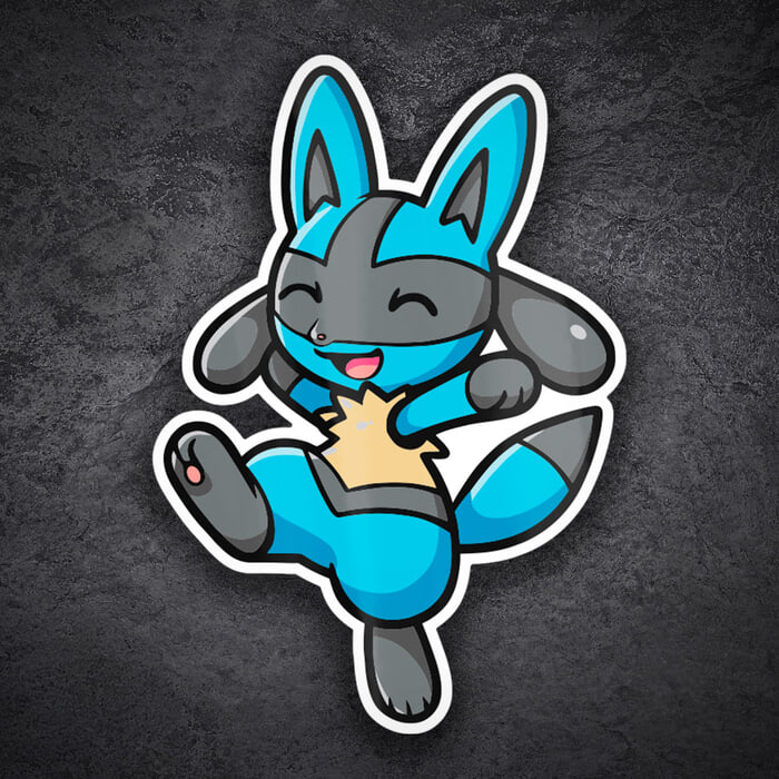 Adesivi per Auto e Moto: Lucario Pokémon Chibi
