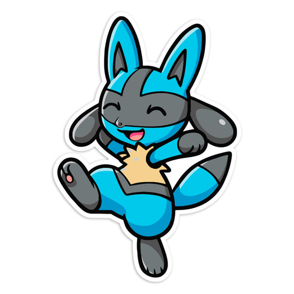 Adesivi per Auto e Moto: Lucario Pokémon Chibi