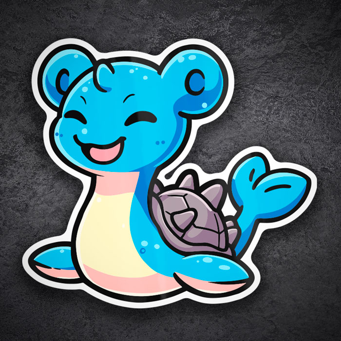 Adesivi per Auto e Moto: Lapras Pokémon Chibi