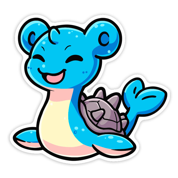 Adesivi per Auto e Moto: Lapras Pokémon Chibi