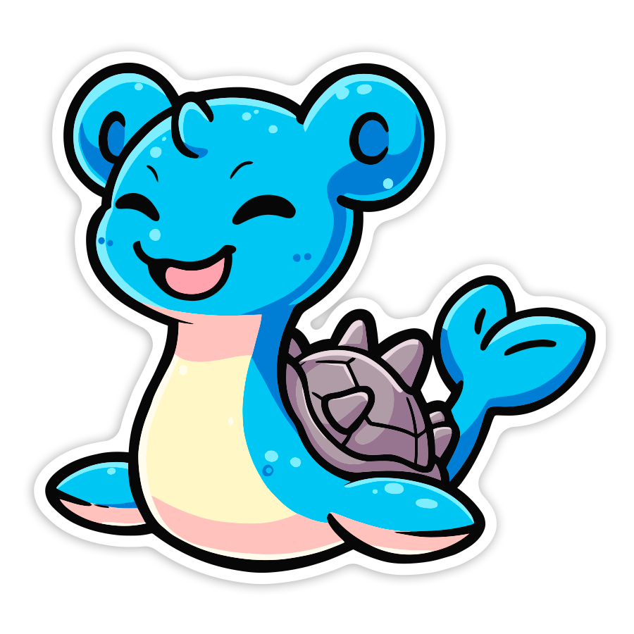 Adesivi per Auto e Moto: Lapras Pokémon Chibi