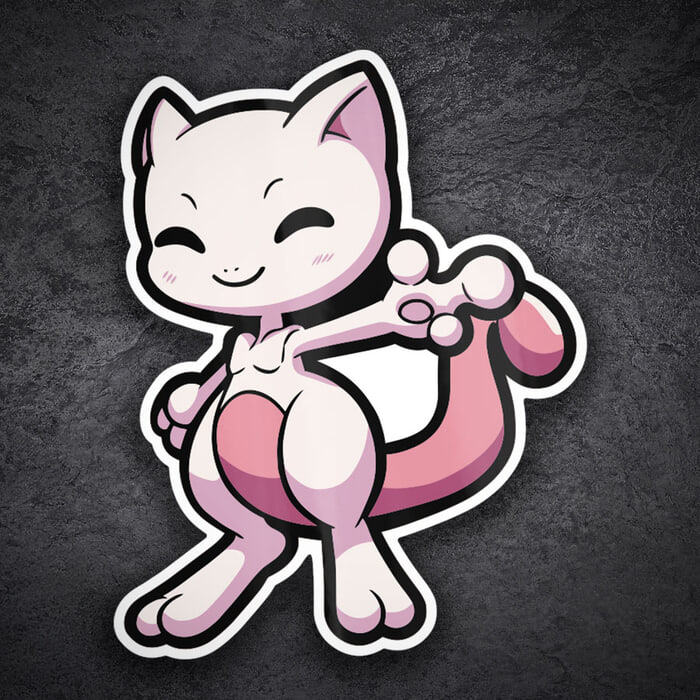 Adesivi per Auto e Moto: Mewtwo Chibi Pokémon