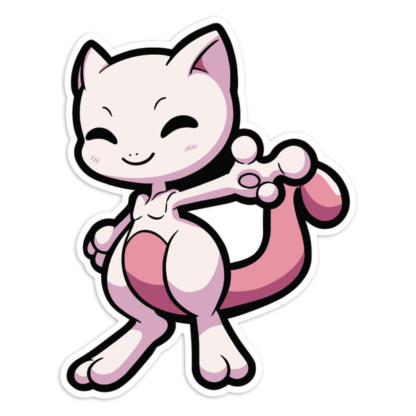 Adesivi per Auto e Moto: Mewtwo Chibi Pokémon