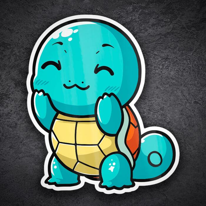Adesivi per Auto e Moto: Squirtle Chibi Pokémon