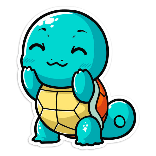 Adesivi per Auto e Moto: Squirtle Chibi Pokémon