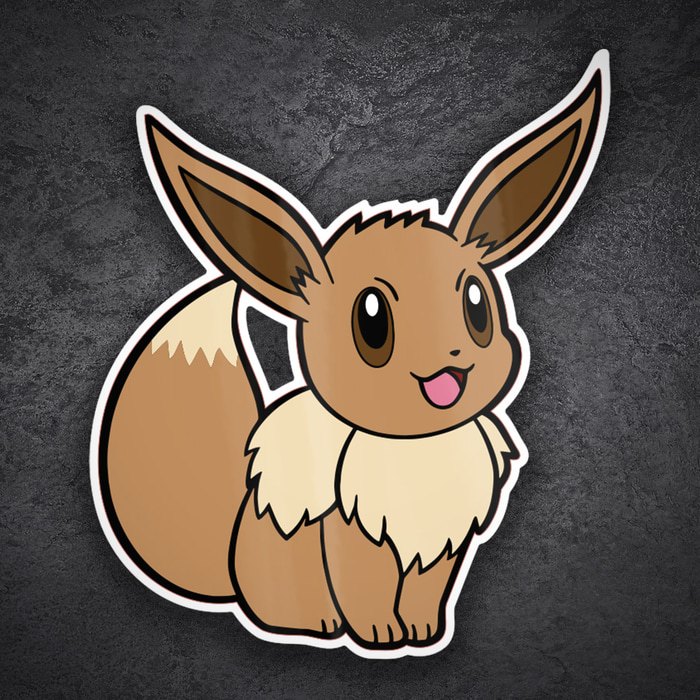 Adesivi per Auto e Moto: Eevee Classico Seduto