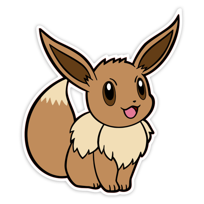 Adesivi per Auto e Moto: Eevee Classico Seduto