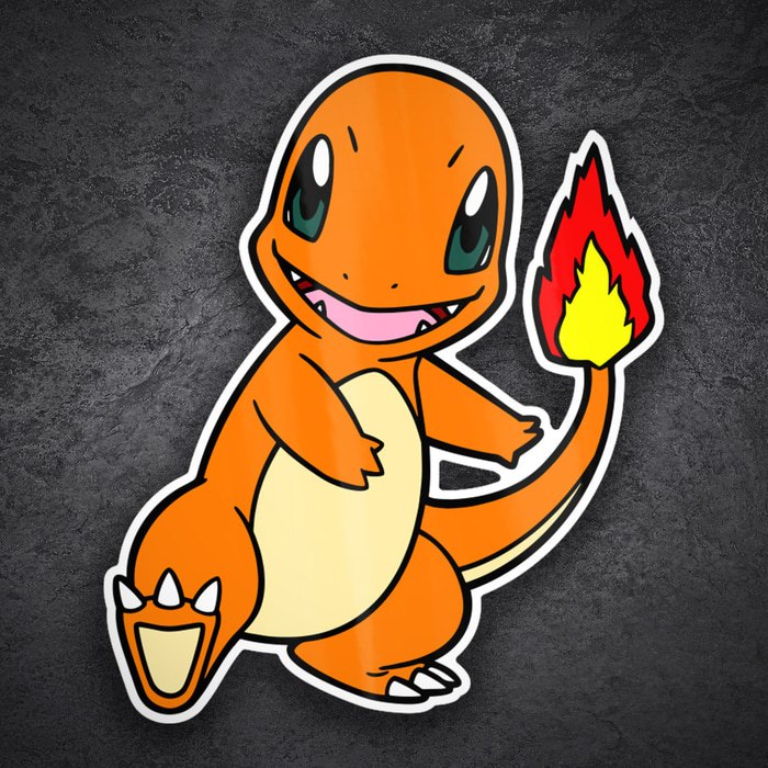 Adesivi per Auto e Moto: Charmander Classico Sorridente