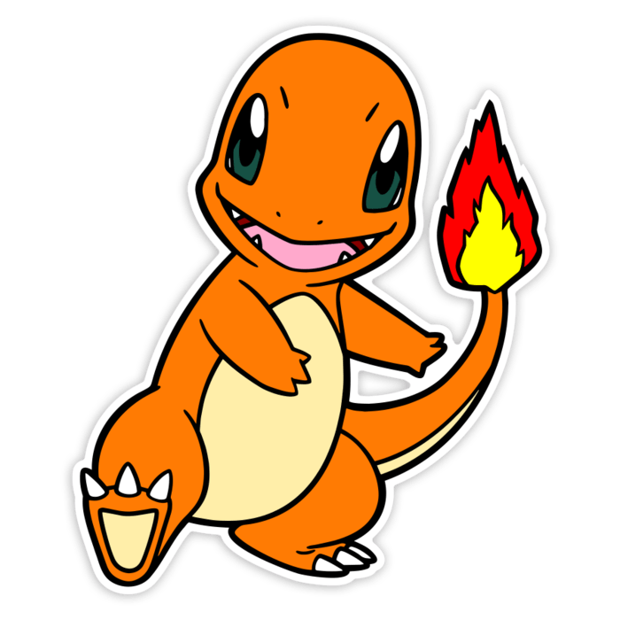 Adesivi per Auto e Moto: Charmander Classico Sorridente