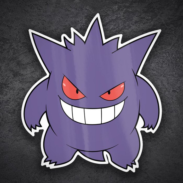Adesivi per Auto e Moto: Gengar Classico Birichino