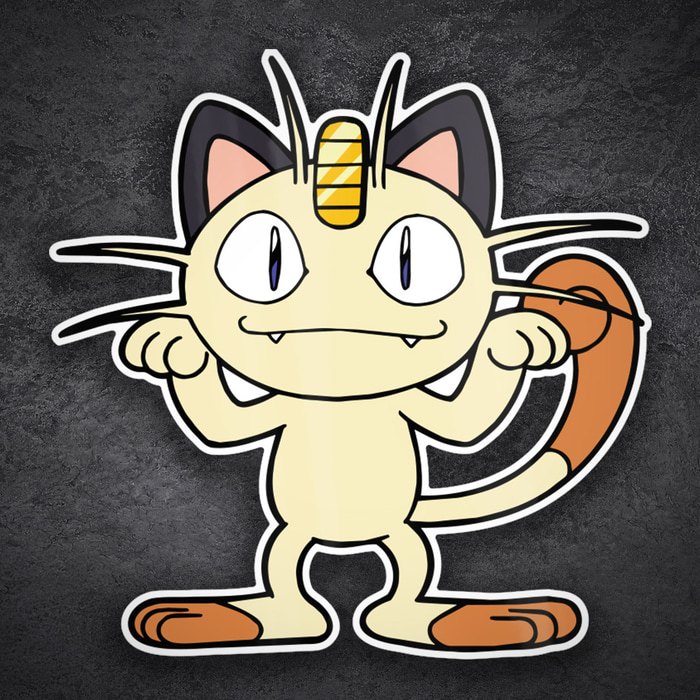 Adesivi per Auto e Moto: Meowth Classico Monello