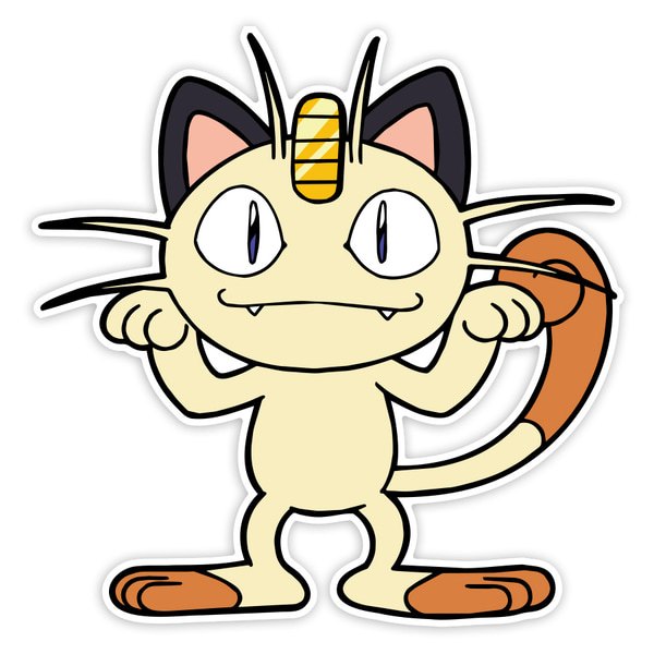 Adesivi per Auto e Moto: Meowth Classico Monello
