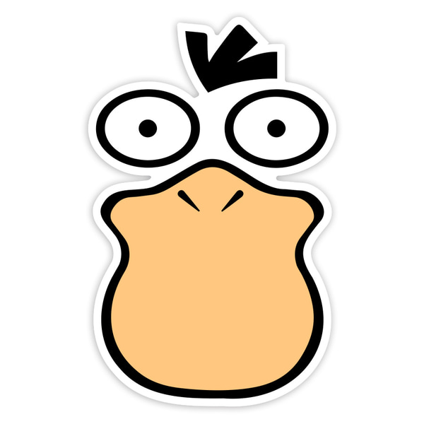 Adesivi per Auto e Moto: Psyduck Classico Viso Confuso