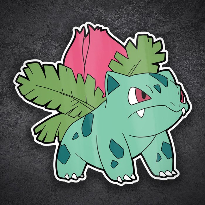 Adesivi per Auto e Moto: Ivysaur Classico in Evoluzione