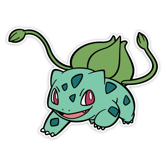 Adesivi per Auto e Moto: Bulbasaur Classico in Attacco