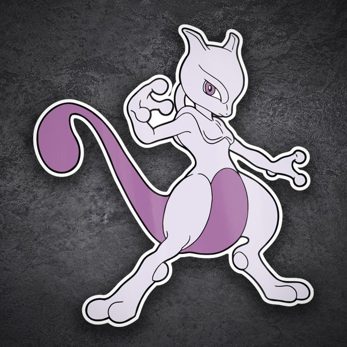 Adesivi per Auto e Moto: Mewtwo Classico Potere Psichico