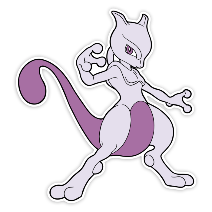 Adesivi per Auto e Moto: Mewtwo Classico Potere Psichico