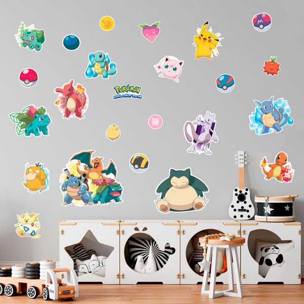 Adesivi per Bambini: Set 24X Pokemon Gotta Catch'em all