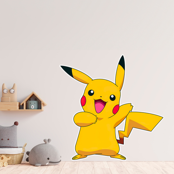 Edvoynlm Adesivo da parete per cameretta dei bambini 30 x 50 cm motivo Pokemon 